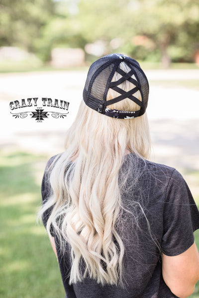 Caprock Black Aztec High Pony Cap