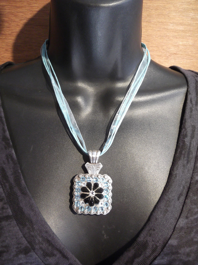 Crystal Flower Concho Necklace - Dally Down Designs