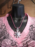 Shiny Silver Cross Concho Necklace - Dally Down Designs