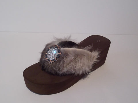 Custom Cowgirl Flip Flops - The Furry Felicia