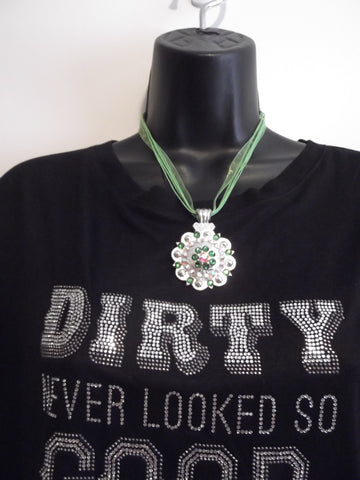 Shiny Silver Berry Concho Necklace - Dally Down Designs