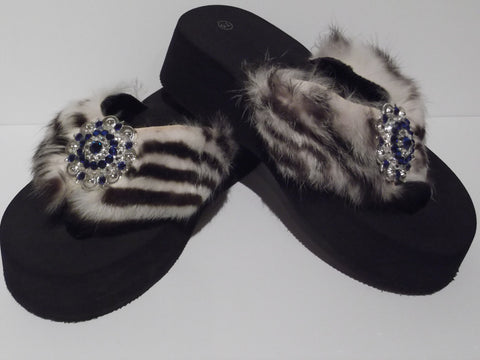 Custom Cowgirl Flip Flops - The Fluffy Emma