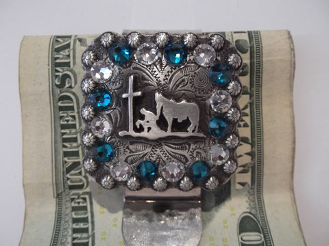 Praying Cowboy Concho Money Clip - Dally Down Designs