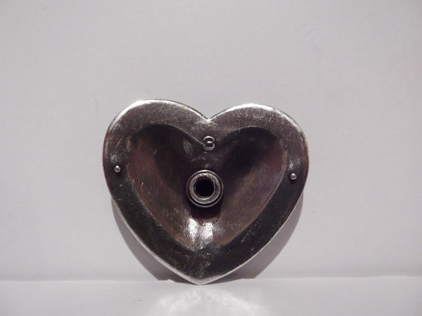 1 1/2" Custom Antique Silver Heart Concho - Crystal AB