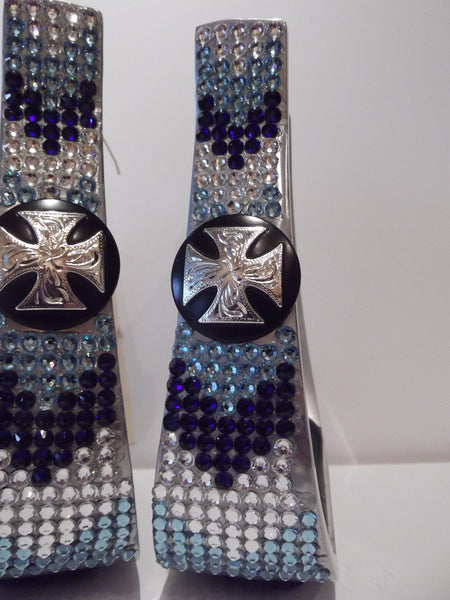 Custom Bling Aluminum Barrel Stirrup with Cross Concho