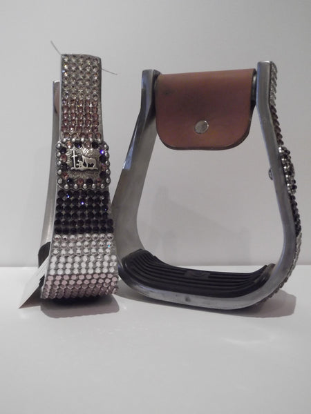 Custom Bling Aluminum Barrel Stirrups with Praying Cowboy Concho