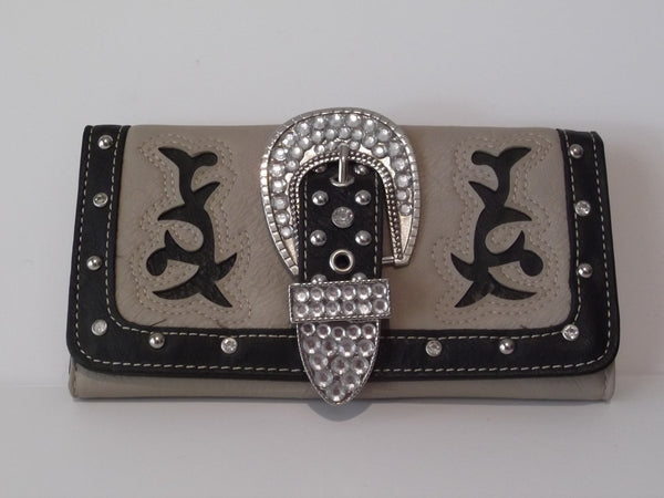 Tan Bling Buckle Wallet