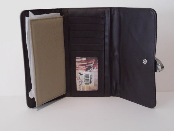 Tan Bling Buckle Wallet