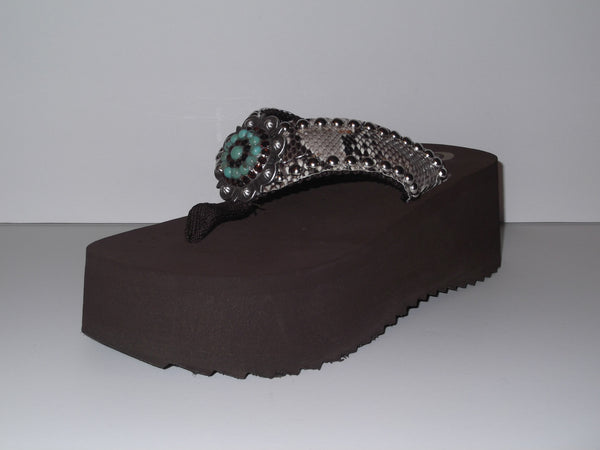 Custom Cowgirl Flip Flop - The Brown Anaconda