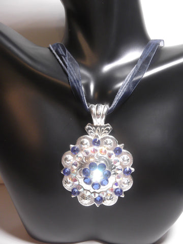 Shiny Silver Berry Concho Necklace - Dally Down Designs