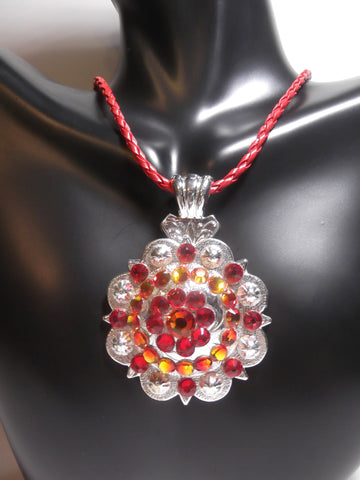 Shiny Silver Berry Concho Necklace - Dally Down Designs