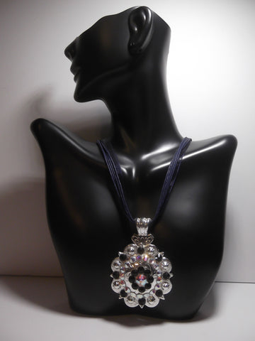 Shiny Silver Berry Concho Necklace - Dally Down Designs