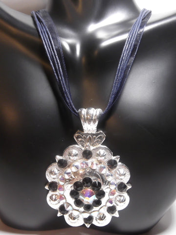 Shiny Silver Berry Concho Necklace - Dally Down Designs