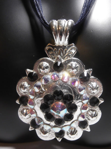 Shiny Silver Berry Concho Necklace - Dally Down Designs