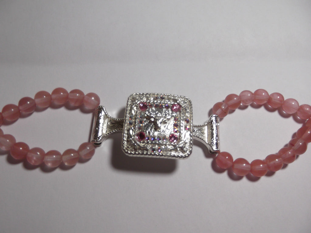 Custom Concho Bracelet with Pink Beads