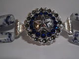 Custom Concho Bracelet with Blue and White Beads