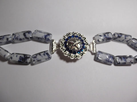 Custom Turquoise Cross Beaded Bracelet