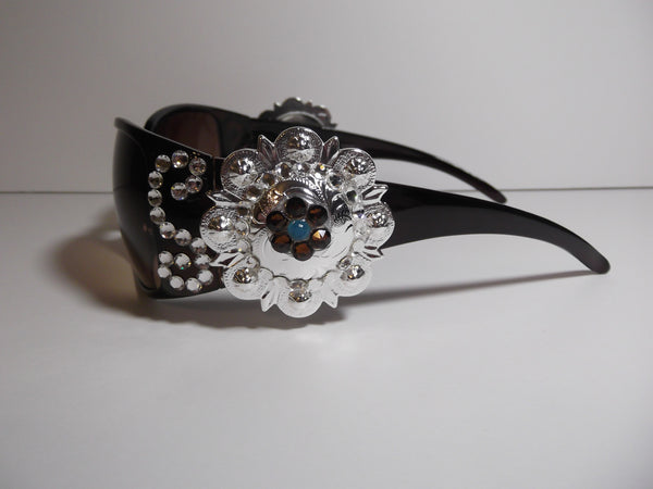 Shiny Silver Concho Sunglasses - Dally Down Designs