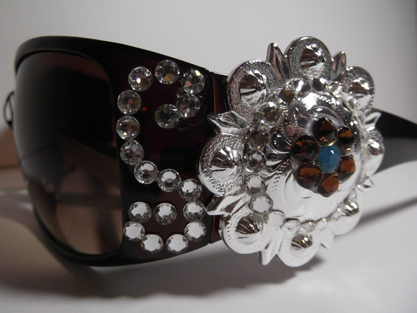 Shiny Silver Concho Sunglasses - Dally Down Designs