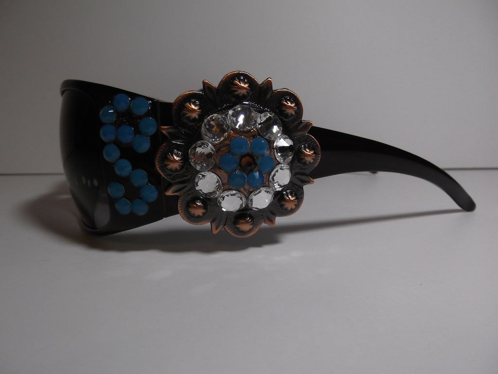 Turquoise and Copper Concho Sunglasses - Dally Down Designs