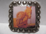 1 3/8" Custom Picture Concho - Cowgirl and Palomino