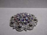 1 3/4" Custom Shiny Silver Berry Concho - Crystal AB