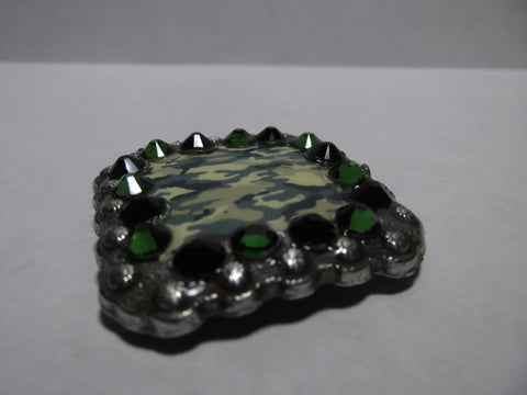 1 3/8" Custom Picture Concho - Green Camouflage
