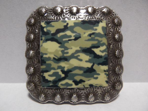 1 3/8" Custom Picture Concho - Green Camouflage