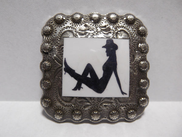 1 3/8" Custom Picture Concho - Mud Flap Girl