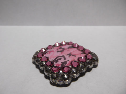 1 3/8" Custom Picture Concho - Pink Camouflage