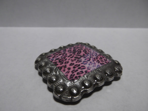 1 3/8" custom Picture Concho - Pink Cheetah