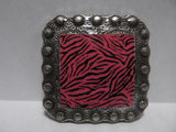 1 3/8" Custom Picture Concho - Pink Zebra