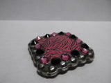 1 3/8" Custom Picture Concho - Pink Zebra