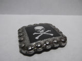 1 3/8" Custom Picture Concho - Skull And Cross Bones