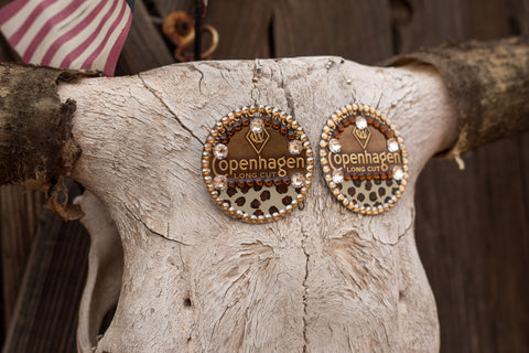 Copenhagen Copper Lid Earrings - Cheetah Print - Dally Down Designs