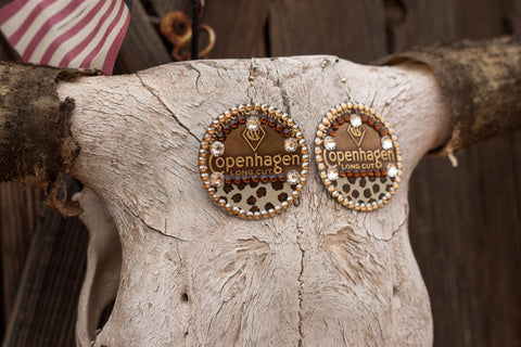 Copenhagen Copper Lid Earrings - Cheetah Print - Dally Down Designs