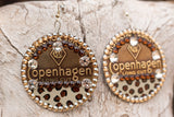 Copenhagen Copper Lid Earrings - Cheetah Print - Dally Down Designs