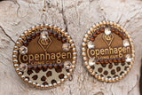 Copenhagen Copper Lid Earrings - Cheetah Print - Dally Down Designs