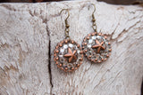 1" Copper Star Concho Earrings - Crystal