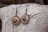 1" Copper Star Concho Earrings - Crystal