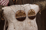 Copenhagen Silver Lid Earrings - Brown Cowhide - Dally Down Designs