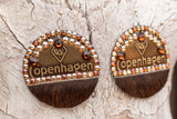 Copenhagen Silver Lid Earrings - Brown Cowhide - Dally Down Designs