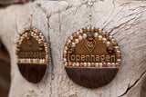 Copenhagen Silver Lid Earrings - Brown Cowhide - Dally Down Designs