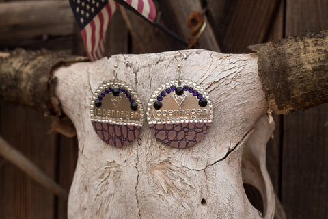 Copenhagen Silver Lid Earrings - Light Purple Gator - Dally Down Designs
