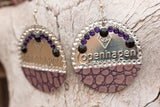 Copenhagen Silver Lid Earrings - Light Purple Gator - Dally Down Designs