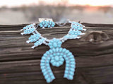 Antique Silver & Turquoise Squash Blossom Necklace
