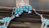 Antique Silver & Turquoise Squash Blossom Necklace