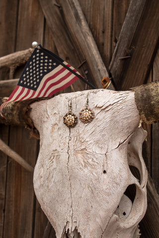 1" Copper Berry Concho Earrings - Crystal Golden Shadow