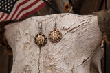 1" Copper Berry Concho Earrings - Crystal Golden Shadow