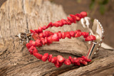 Custom Concho Bracelet with Red Rocks